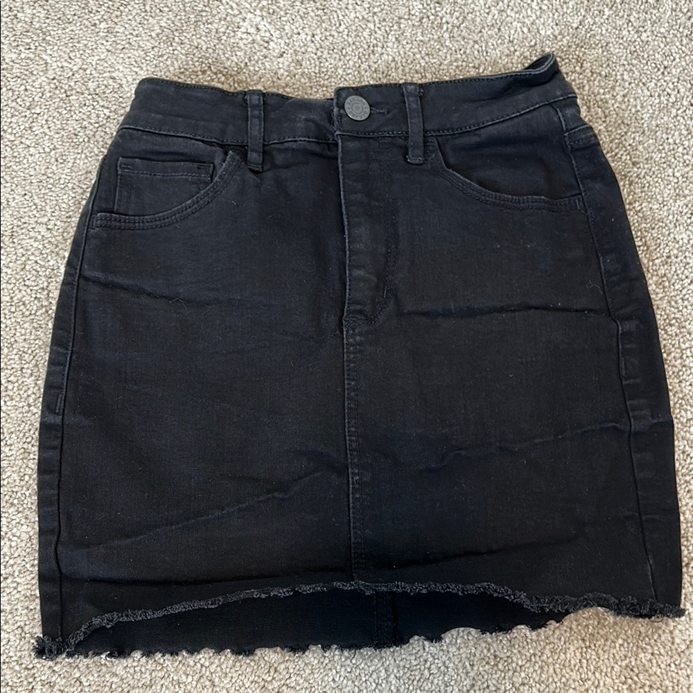 Black Denim Skirt